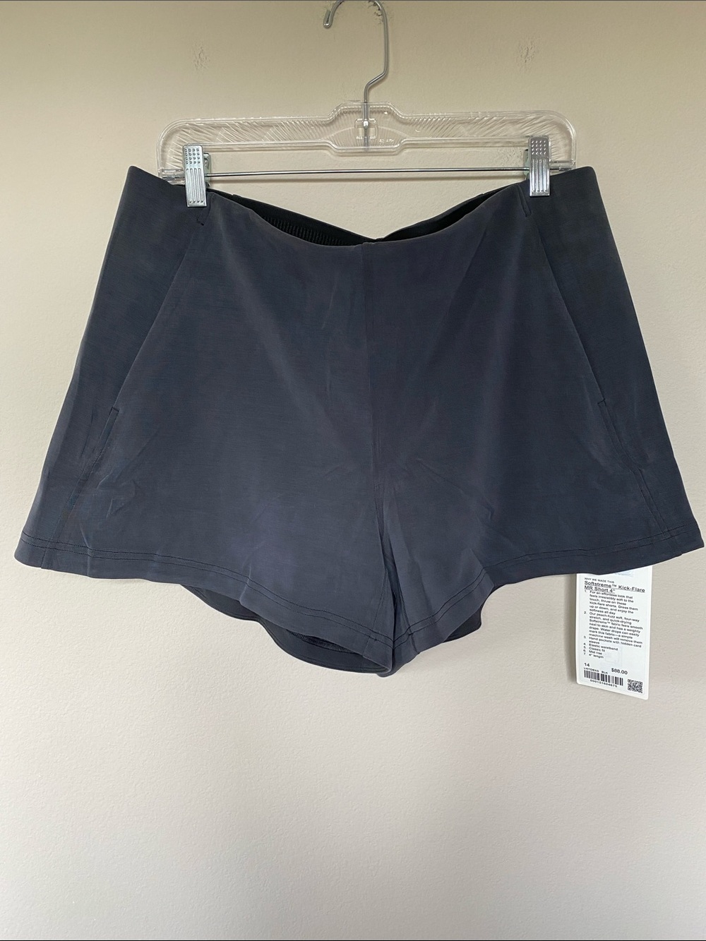 Lululemon SoftStreme Black Kick Flare Shorts